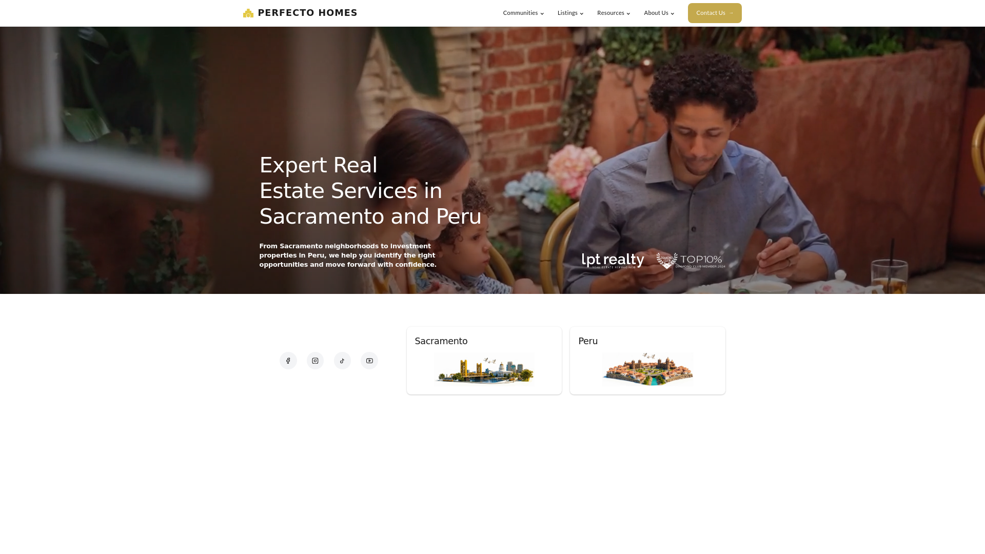 website screenshot of https://perfecto-homes-website.pages.dev/