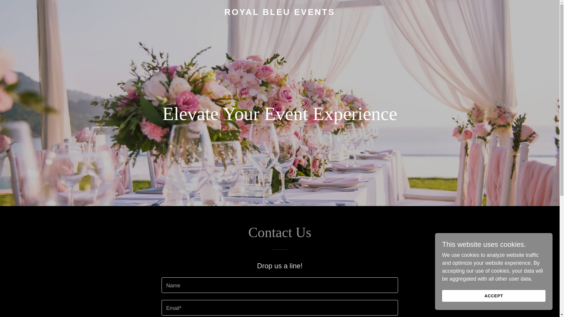 website screenshot of https://royalbleuevents.com/
