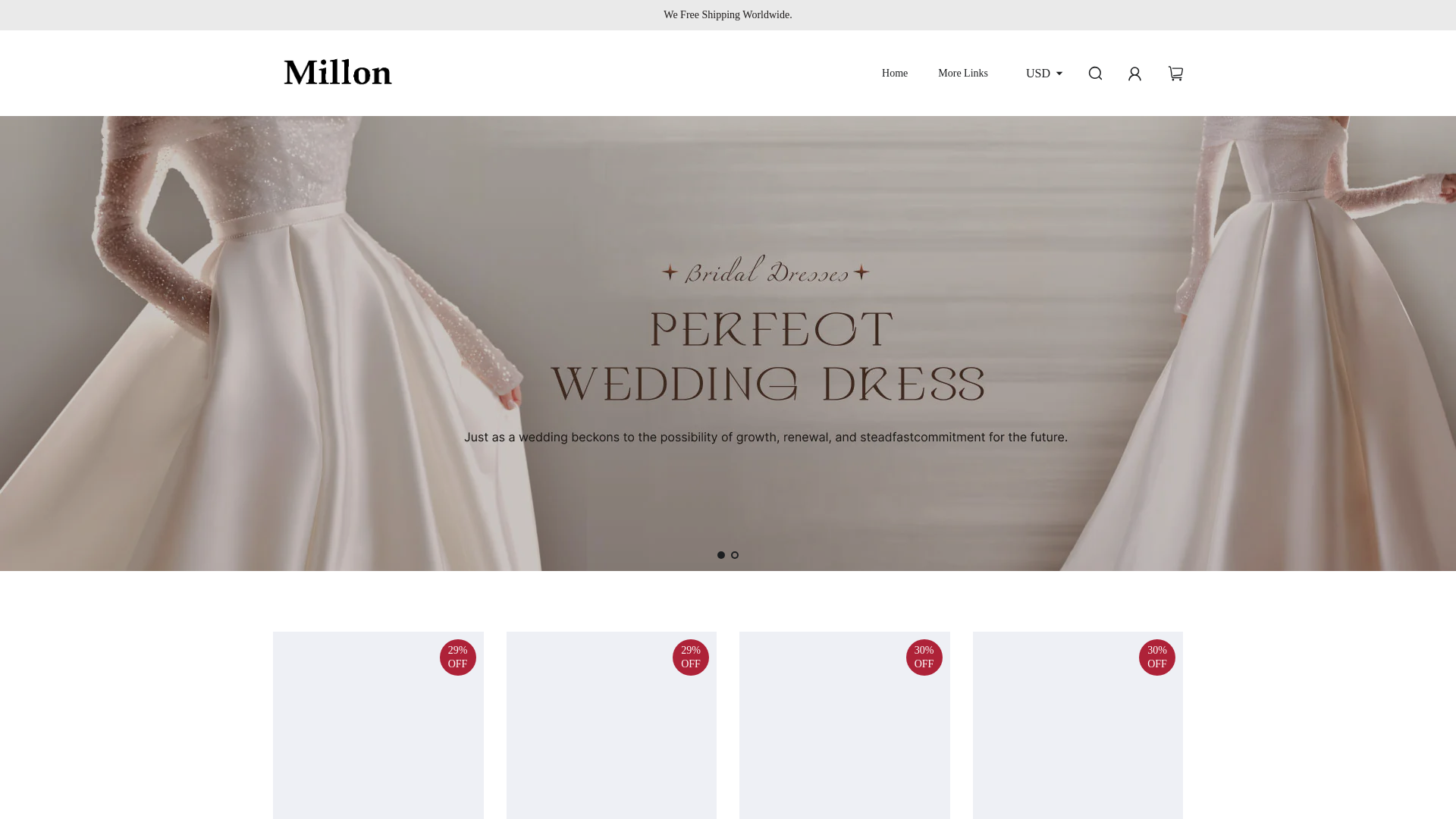 website screenshot of https://millonas.shop/