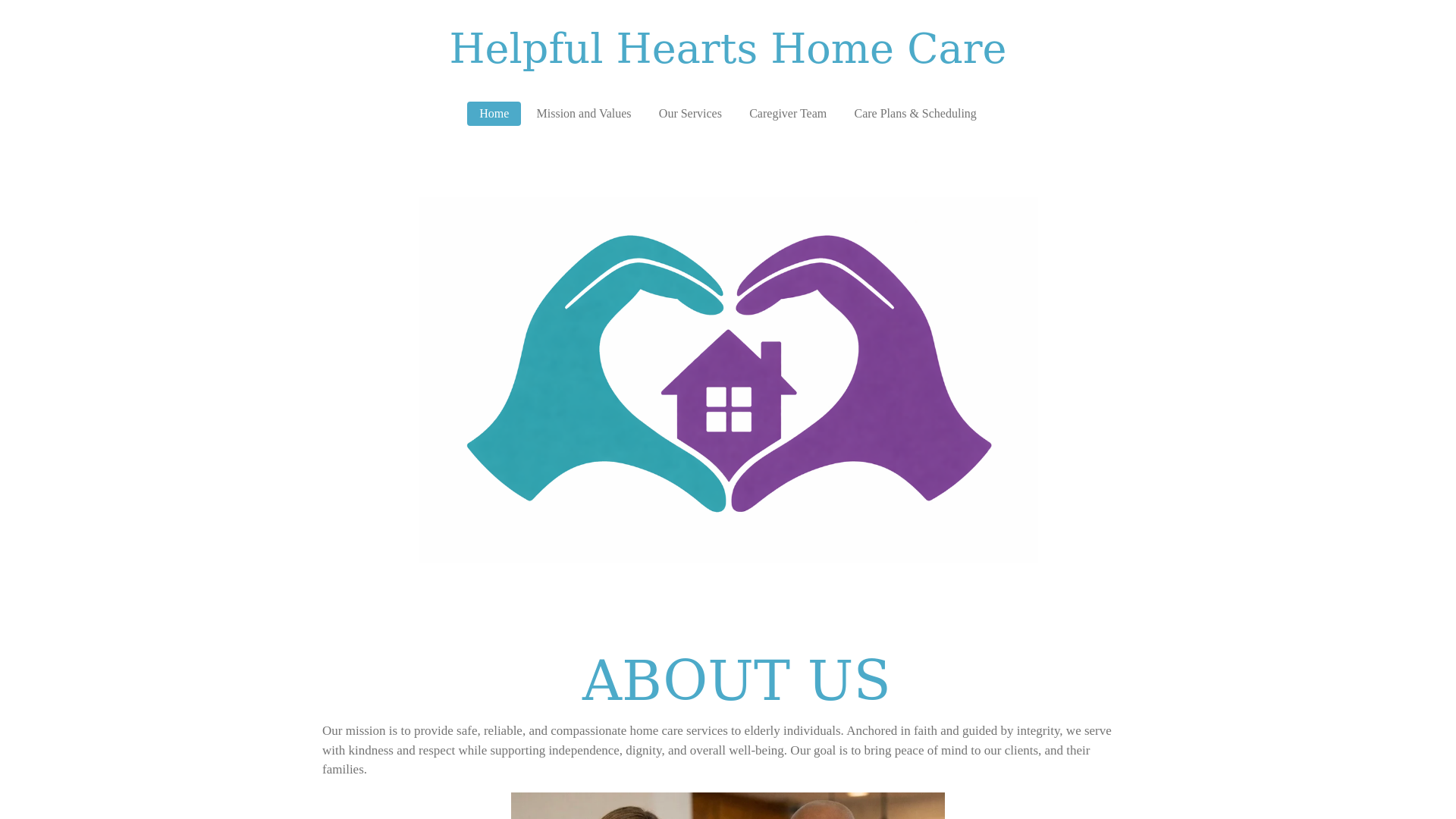 website screenshot of https://helpfulheartshomecarellc.com/