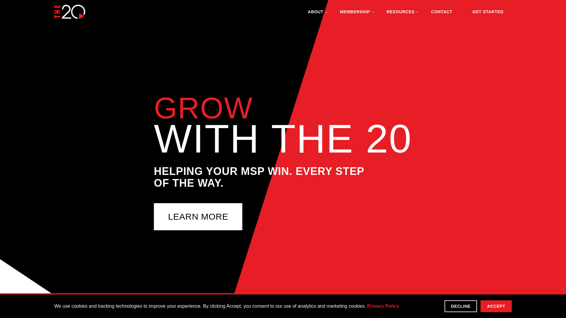 website screenshot of https://mockup1.the20.com
