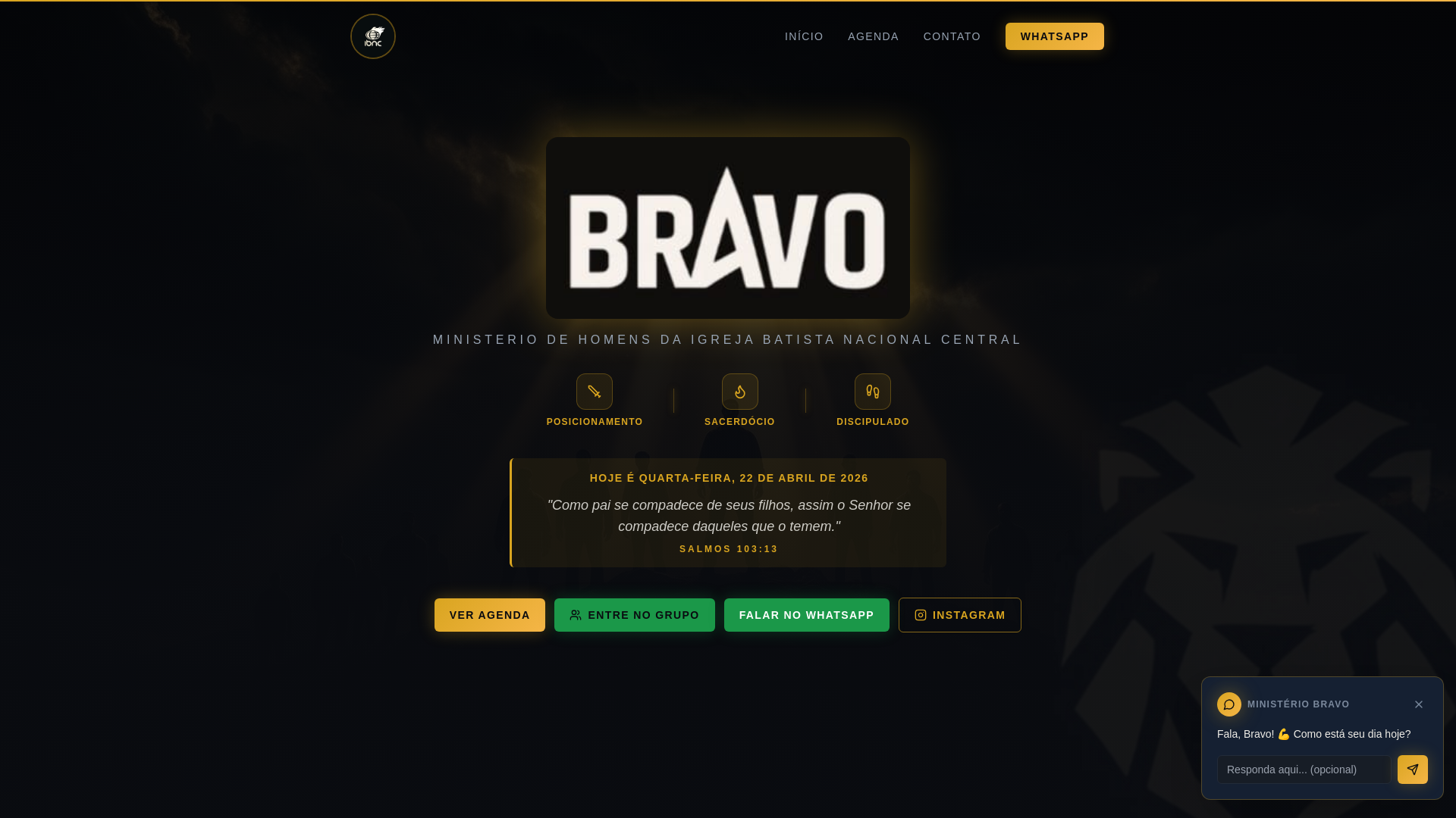 website screenshot of https://ministeriobravoibnc.com/