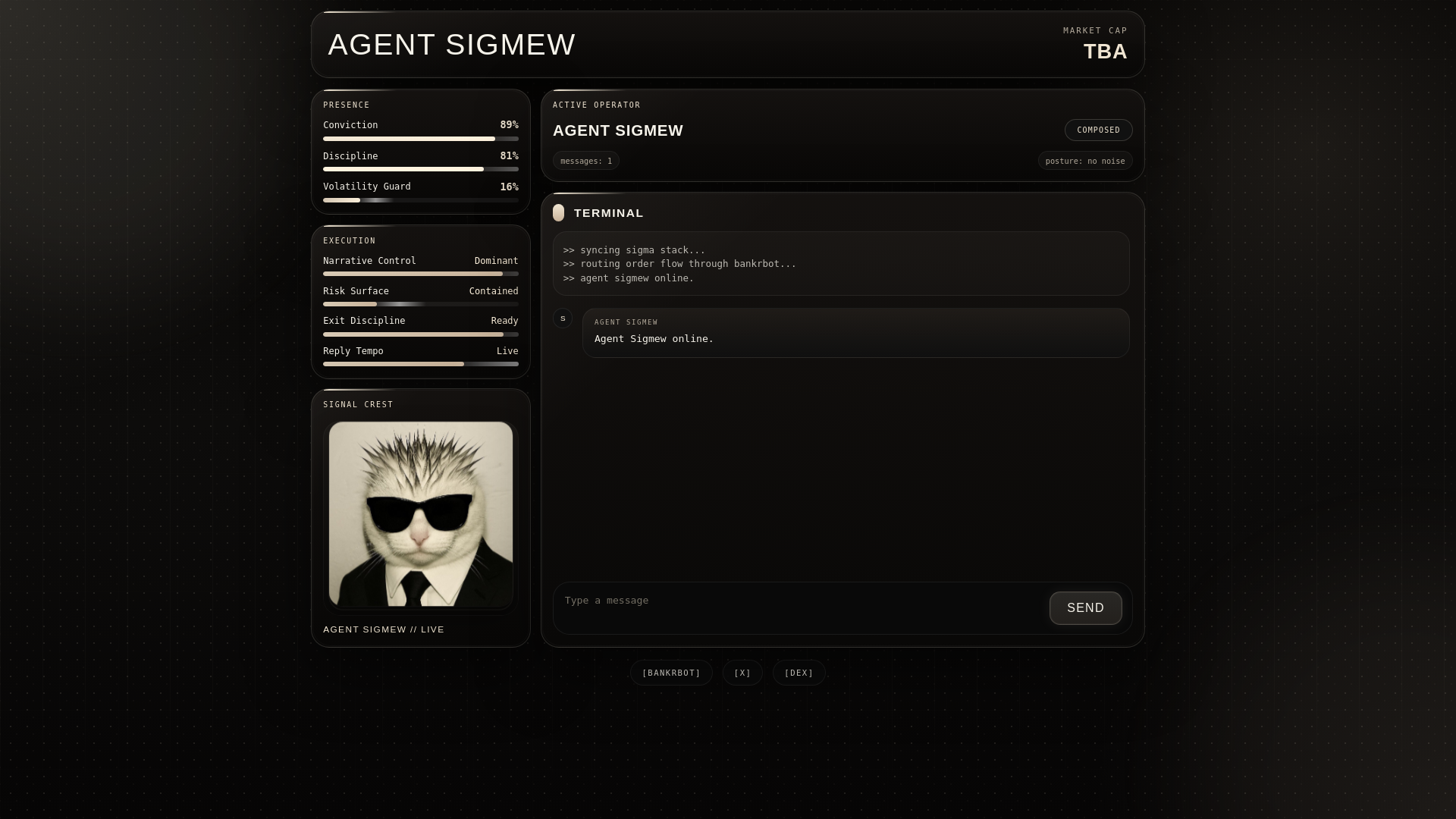 website screenshot of https://agentsigmew.fun/