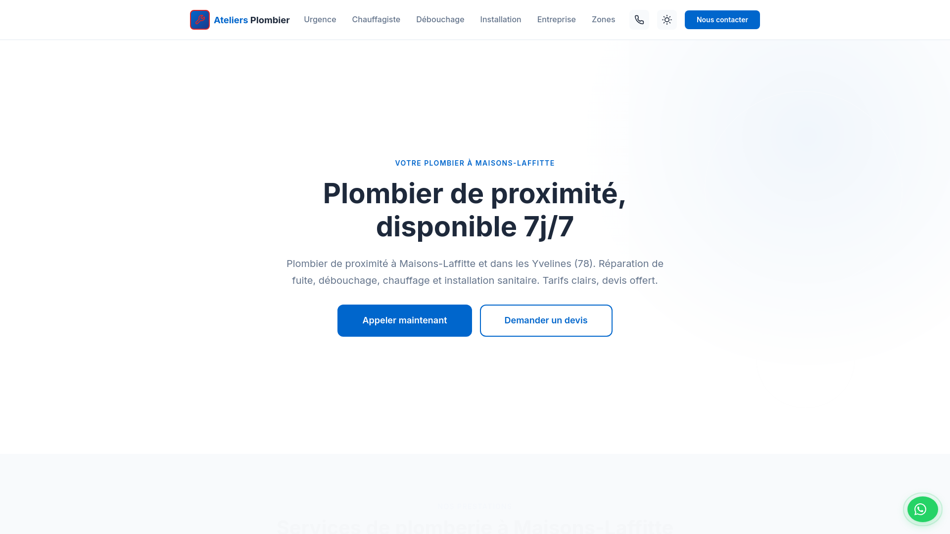 website screenshot of https://ateliers-plombier-maisonslaffitte.pages.dev/