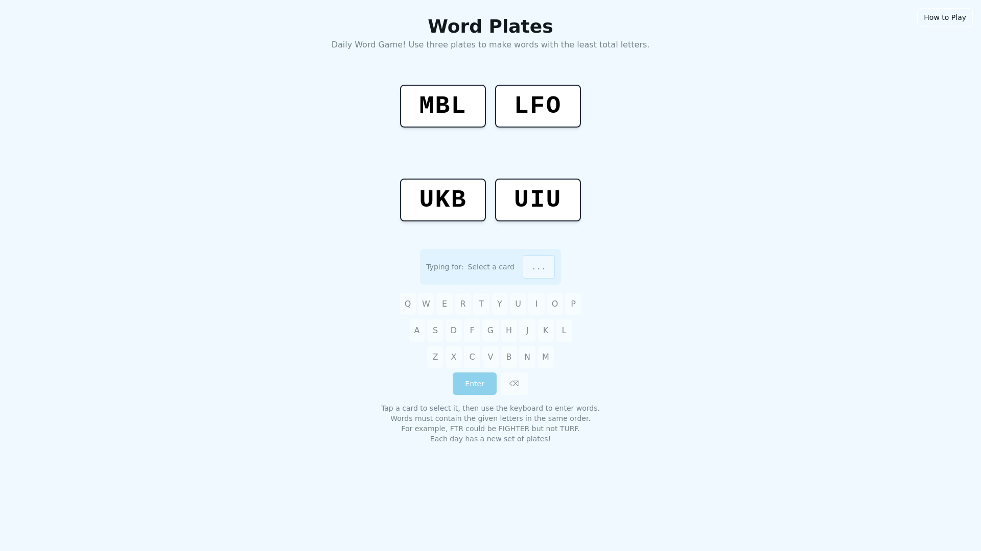 website screenshot of https://wordplatesgame.com/