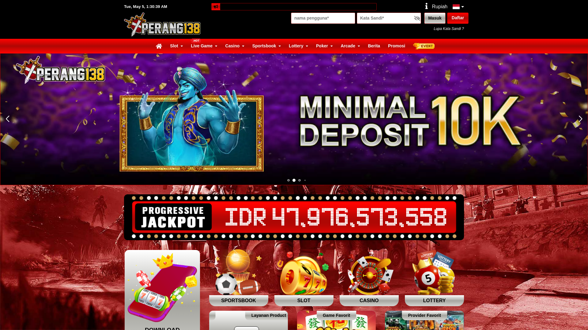 website screenshot of https://138perangslot.com/
