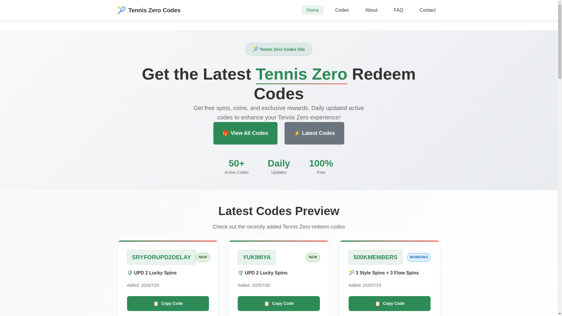 website screenshot of https://tenniszerocodes-info.pages.dev/