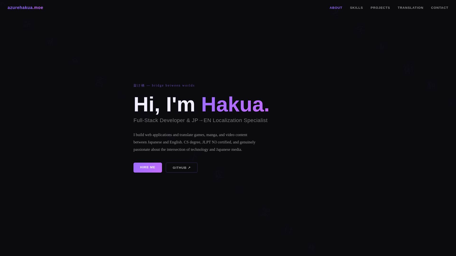 website screenshot of https://azurehakua-moe.pages.dev/