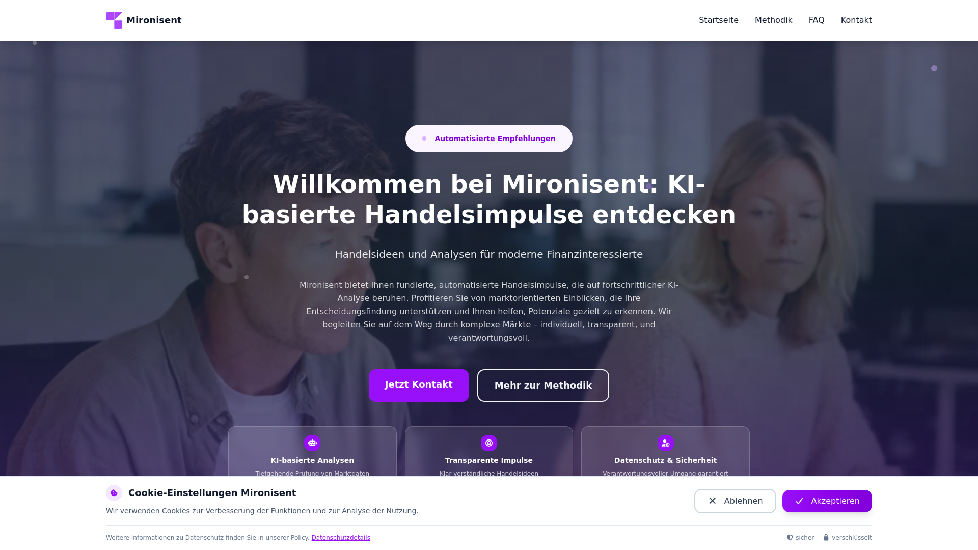 website screenshot of https://mironisent.sbs