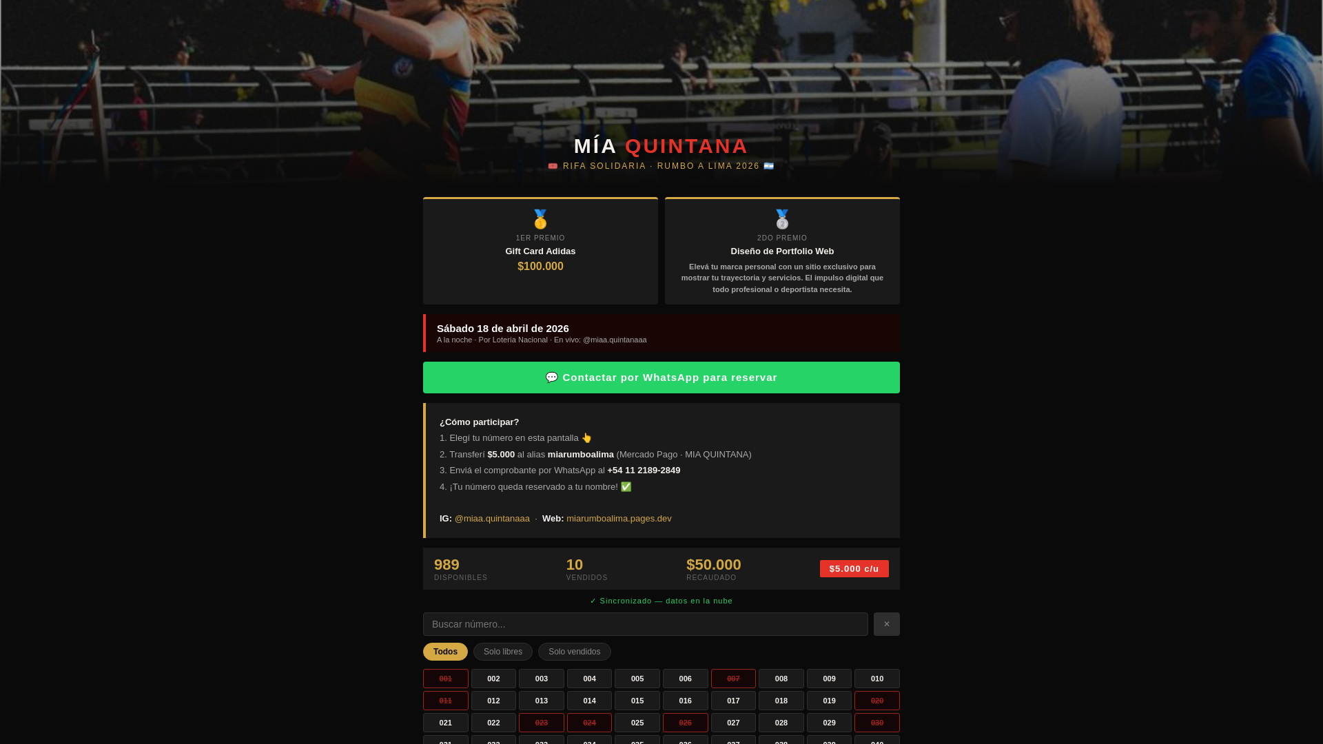 website screenshot of https://rifamiarumboalima.pages.dev/