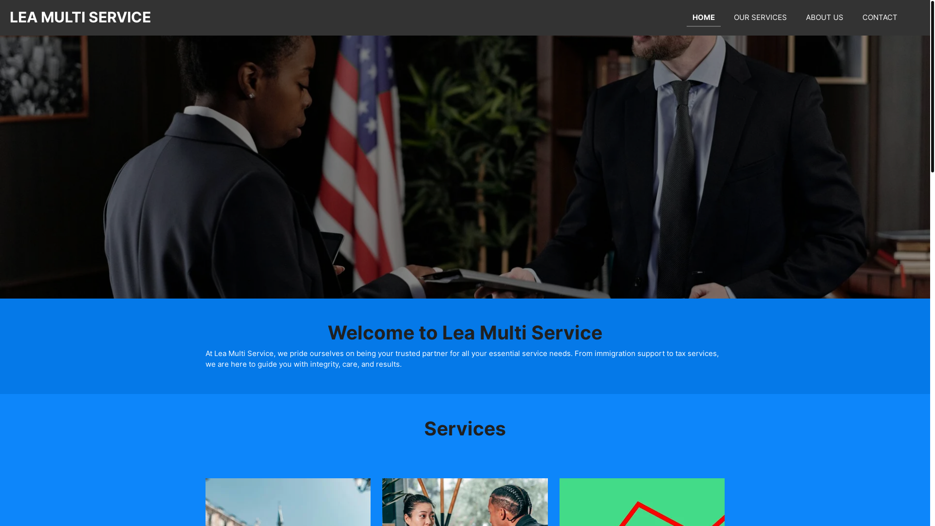 website screenshot of https://leamultiservice.com/