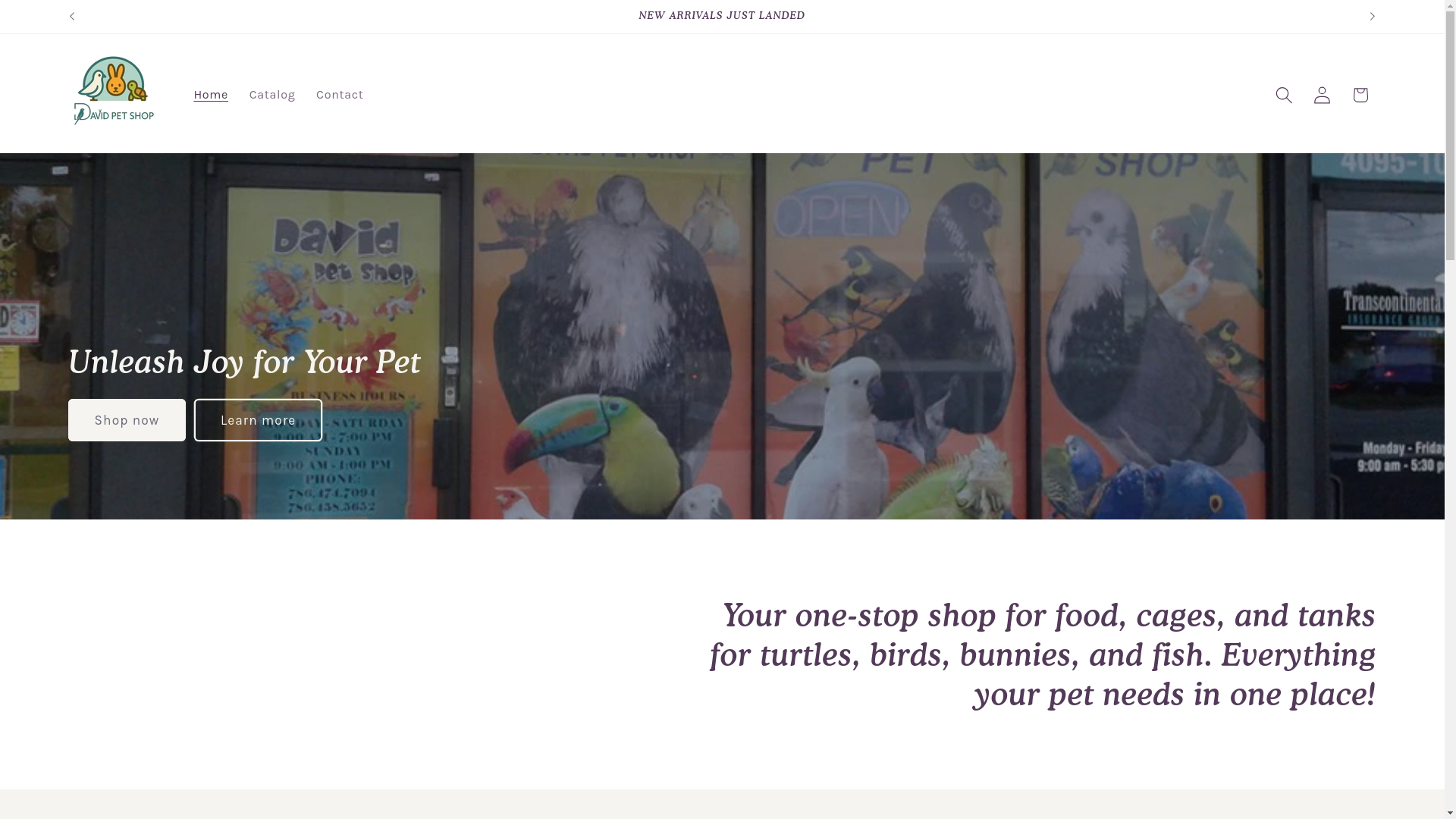 website screenshot of https://davidpetshop.com/