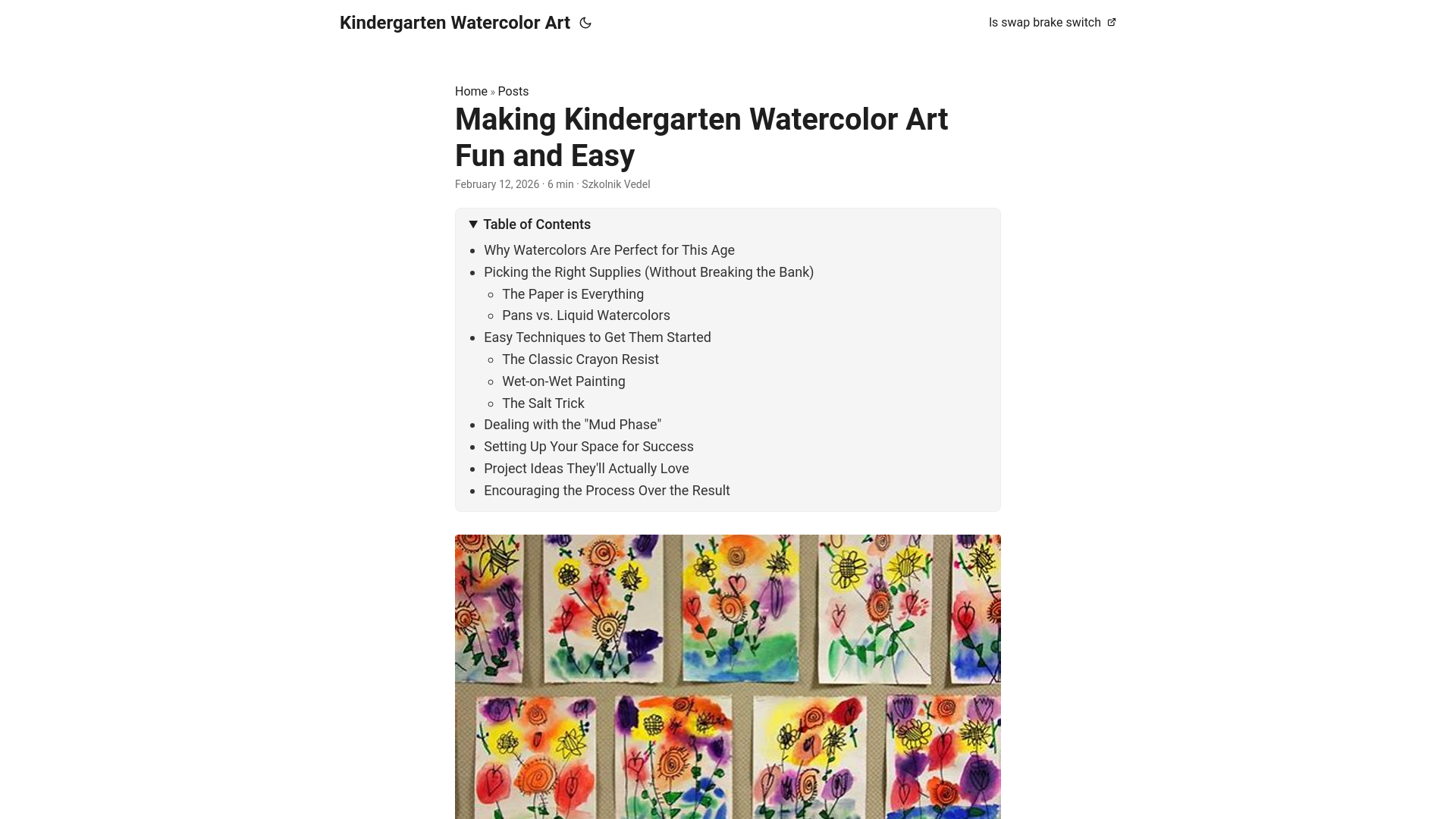 website screenshot of https://kindergarten-watercolor-art.pages.dev/