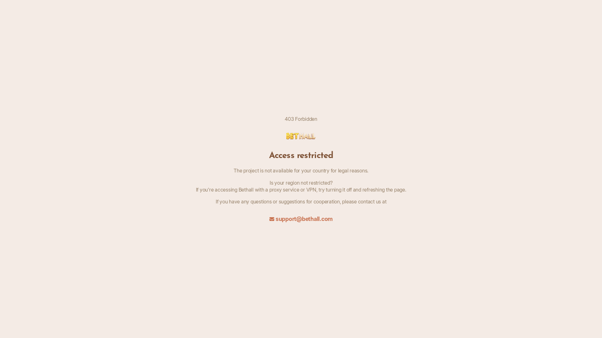 website screenshot of https://bethall-9482.com/
