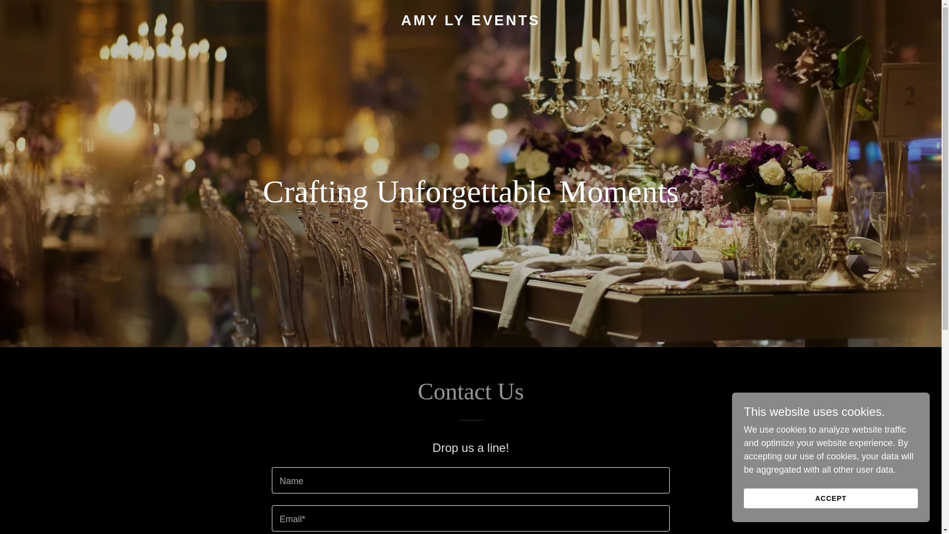 website screenshot of https://amylyevents.com/