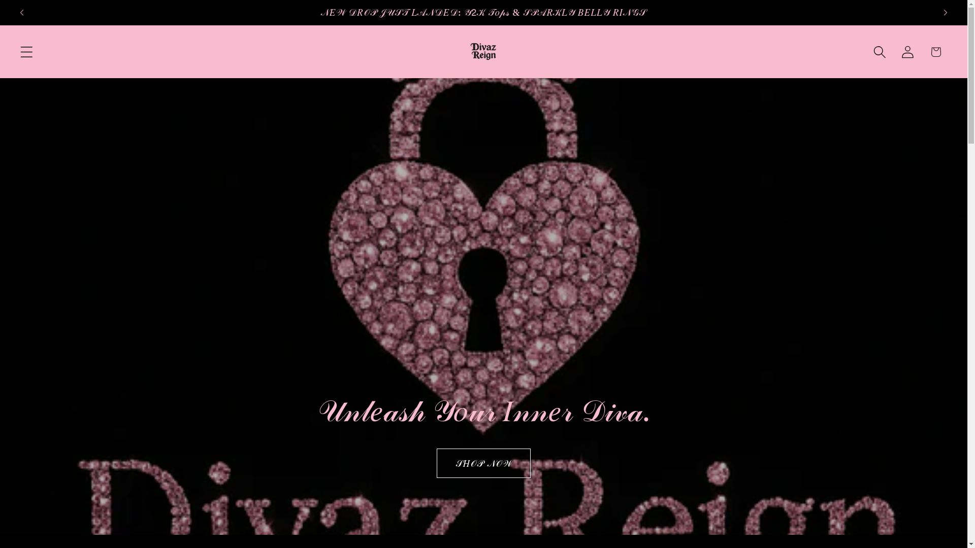 website screenshot of https://divazreign.com/
