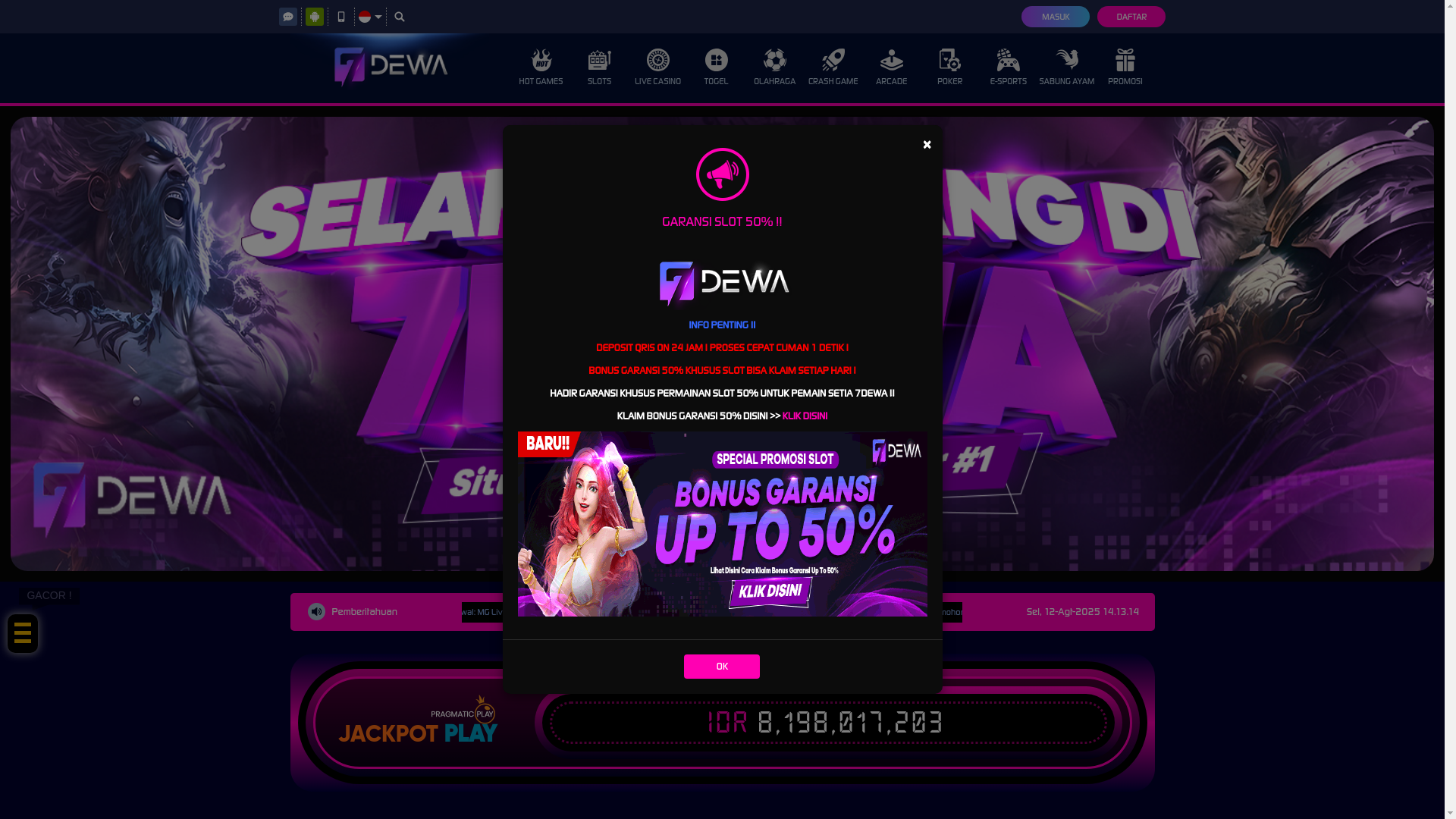 website screenshot of https://7dewaapk.com/