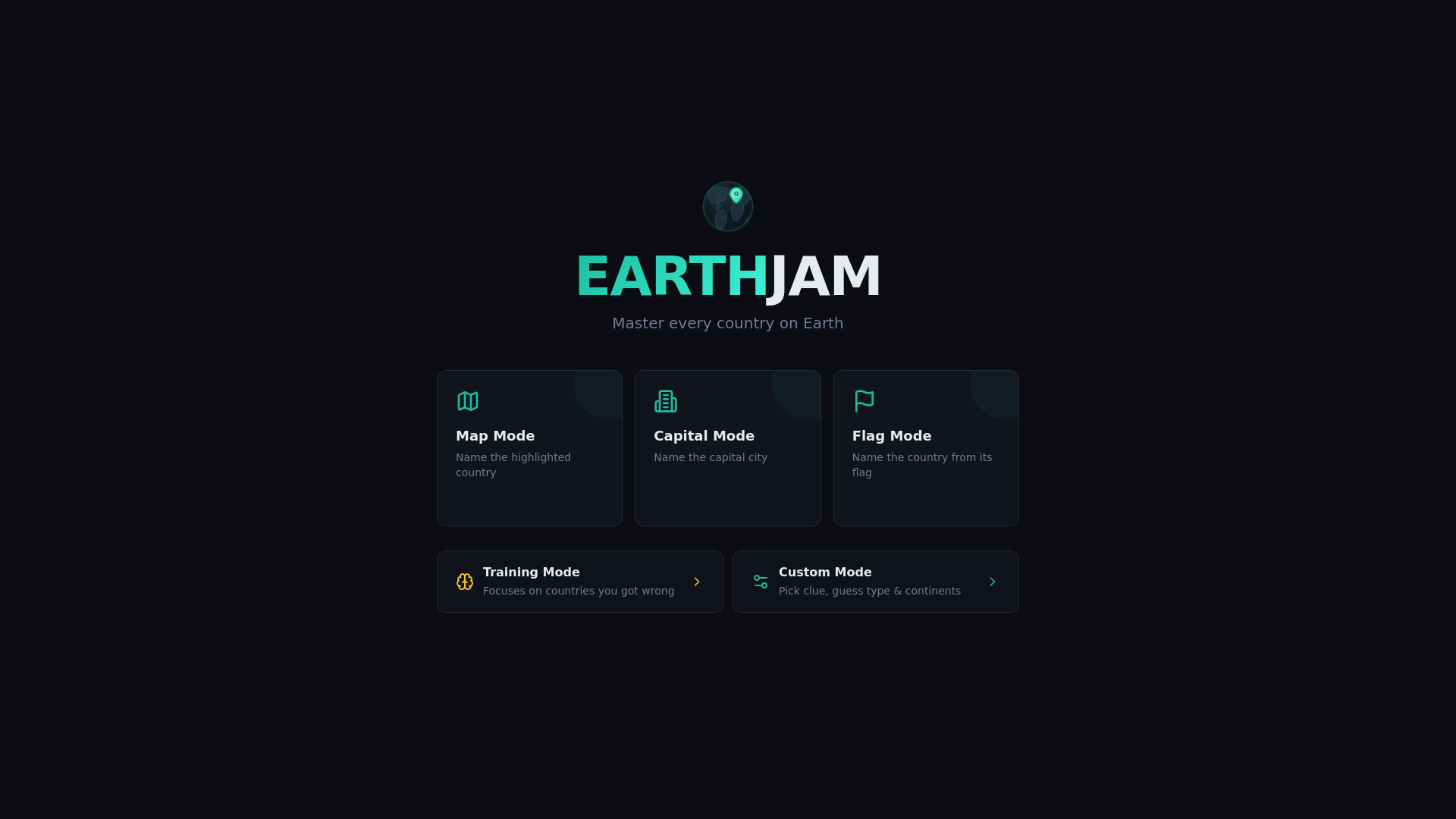 website screenshot of https://earthjam.life/