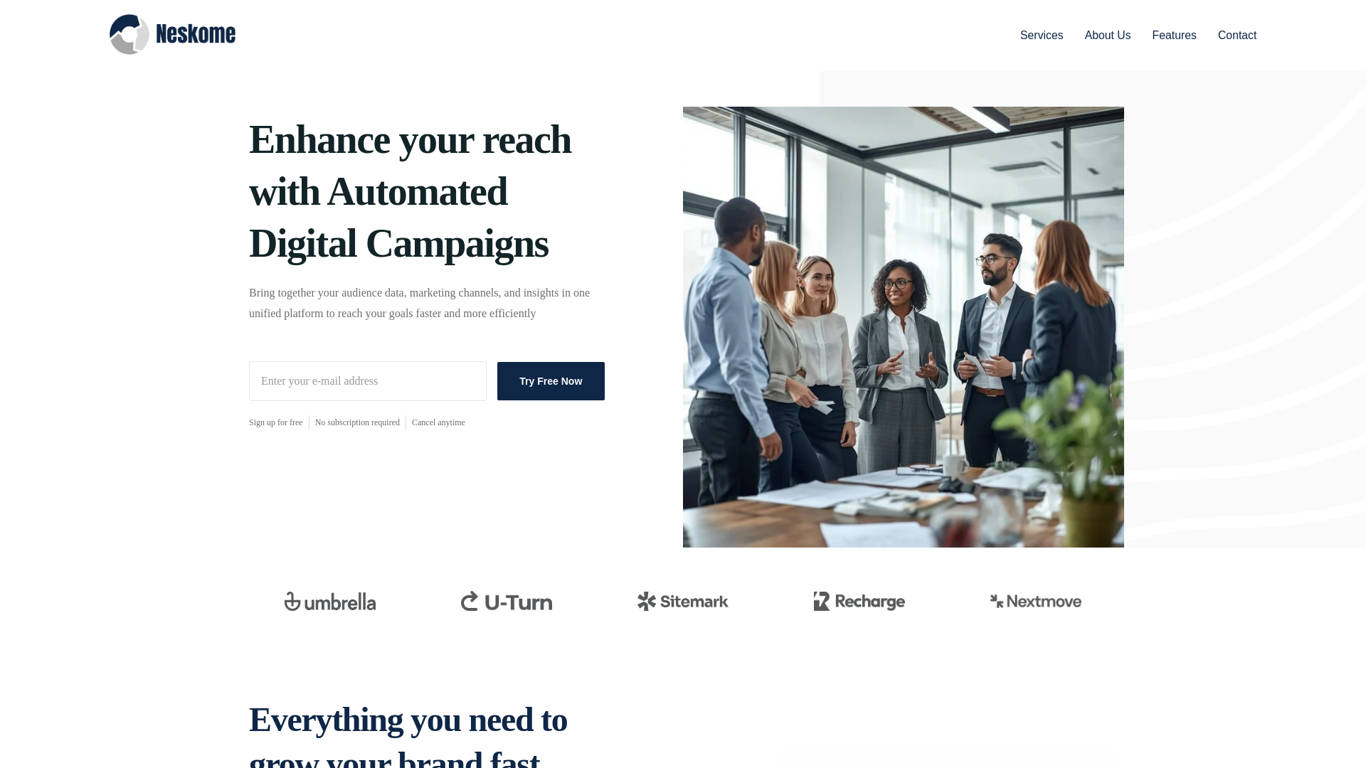 website screenshot of https://neskome.com/