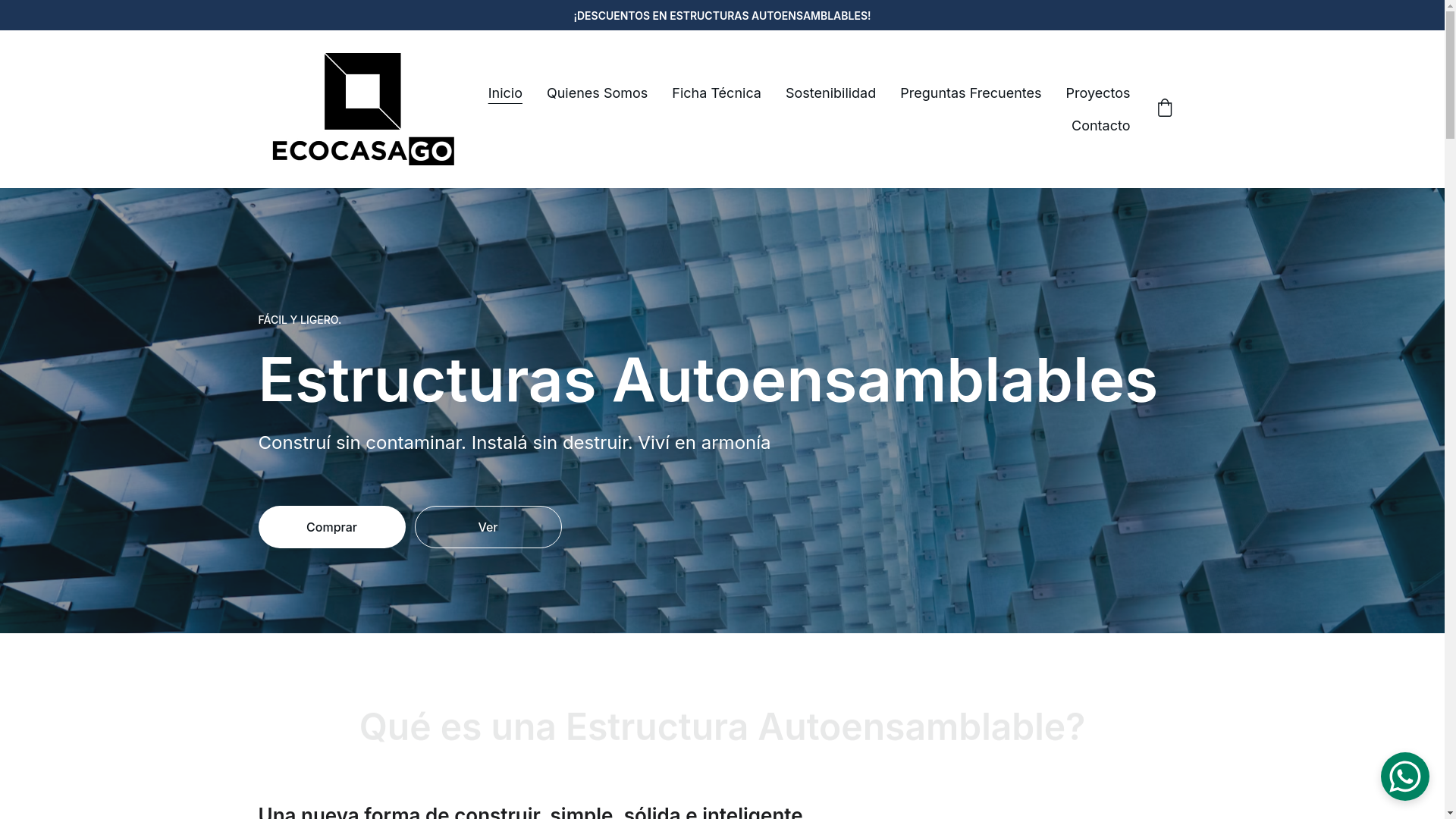 website screenshot of https://ecocasago.com/