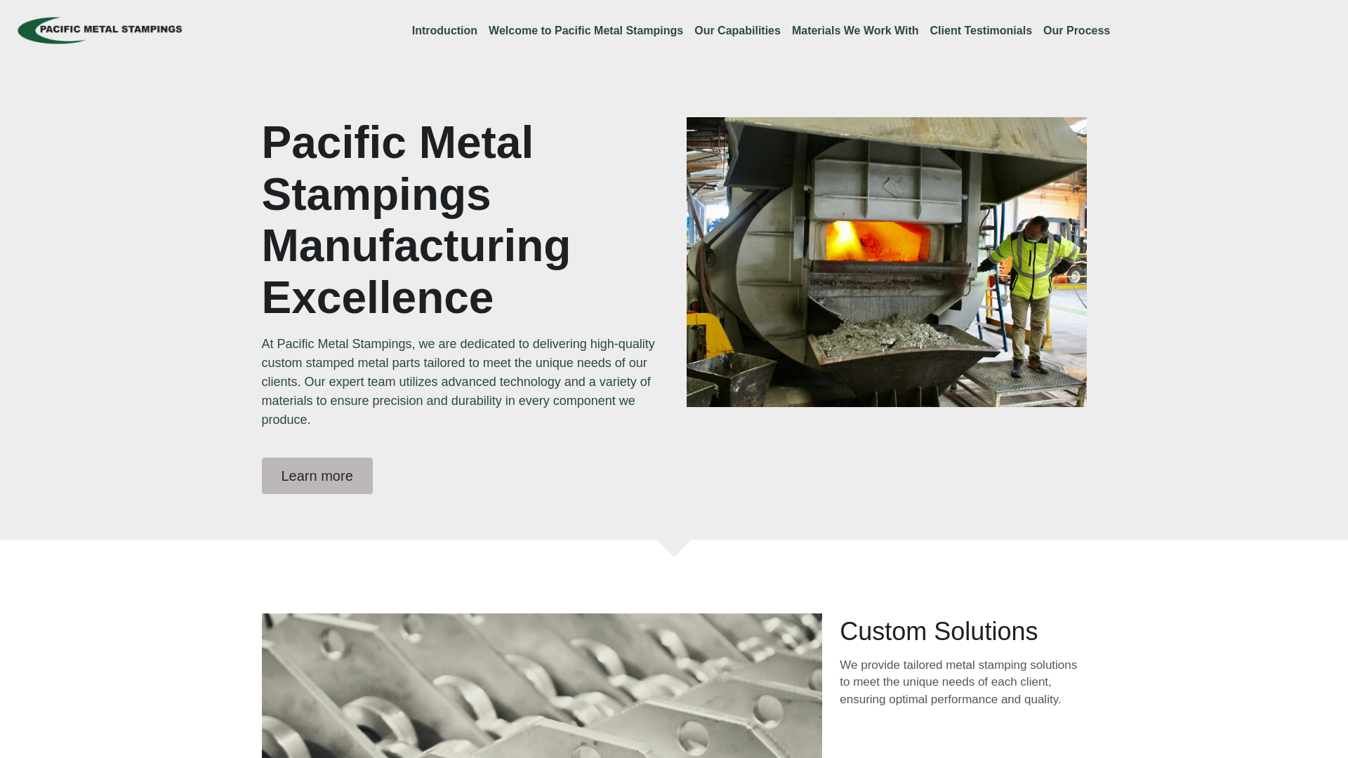 website screenshot of https://pacificmetalstampings.cfd