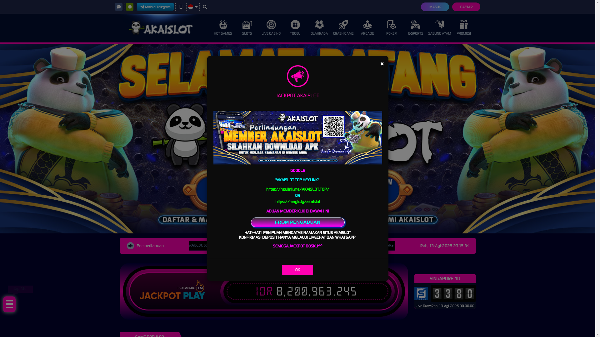 website screenshot of https://akaislotvip.top/