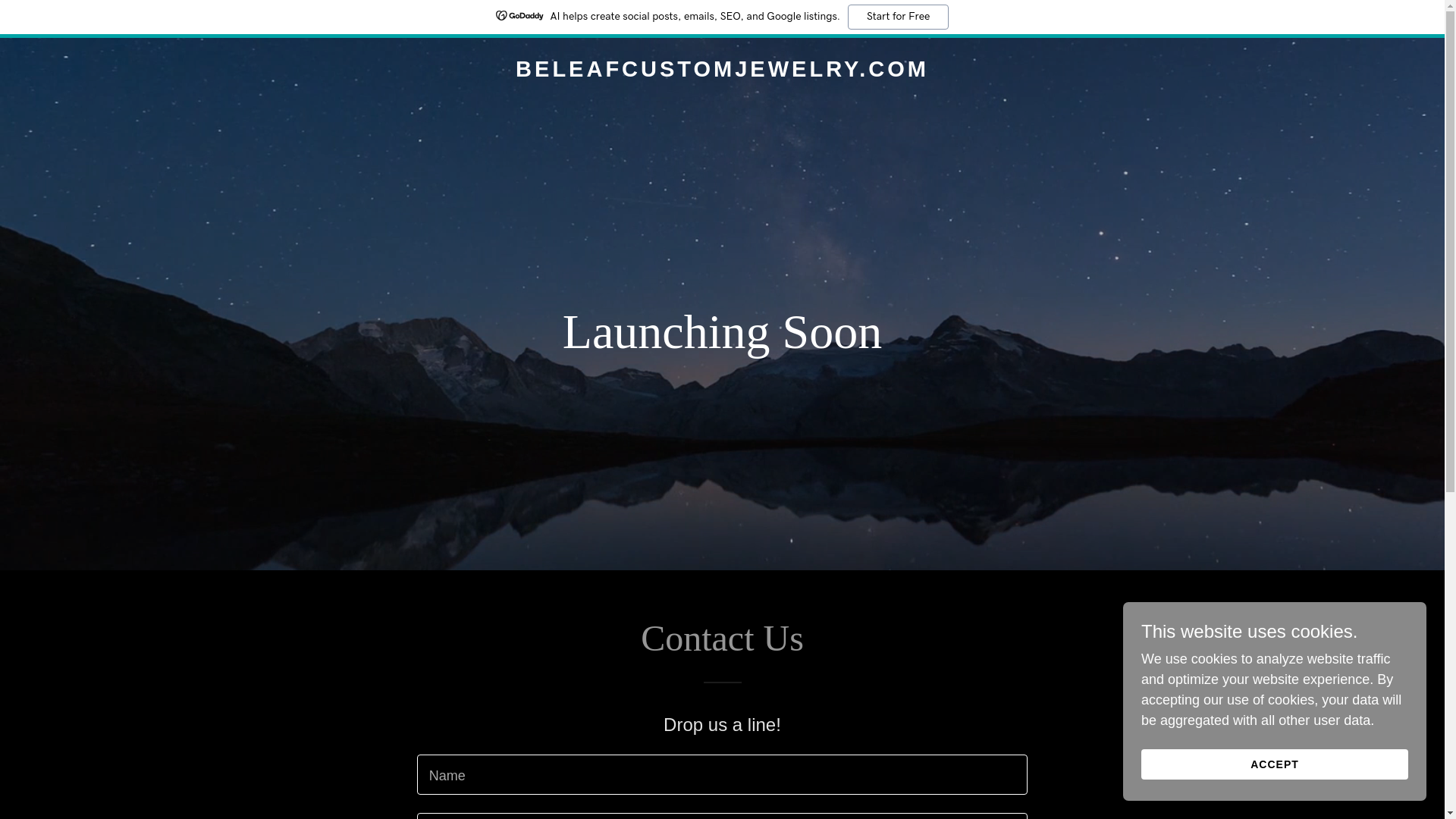 website screenshot of https://beleafcustomjewelry.com/