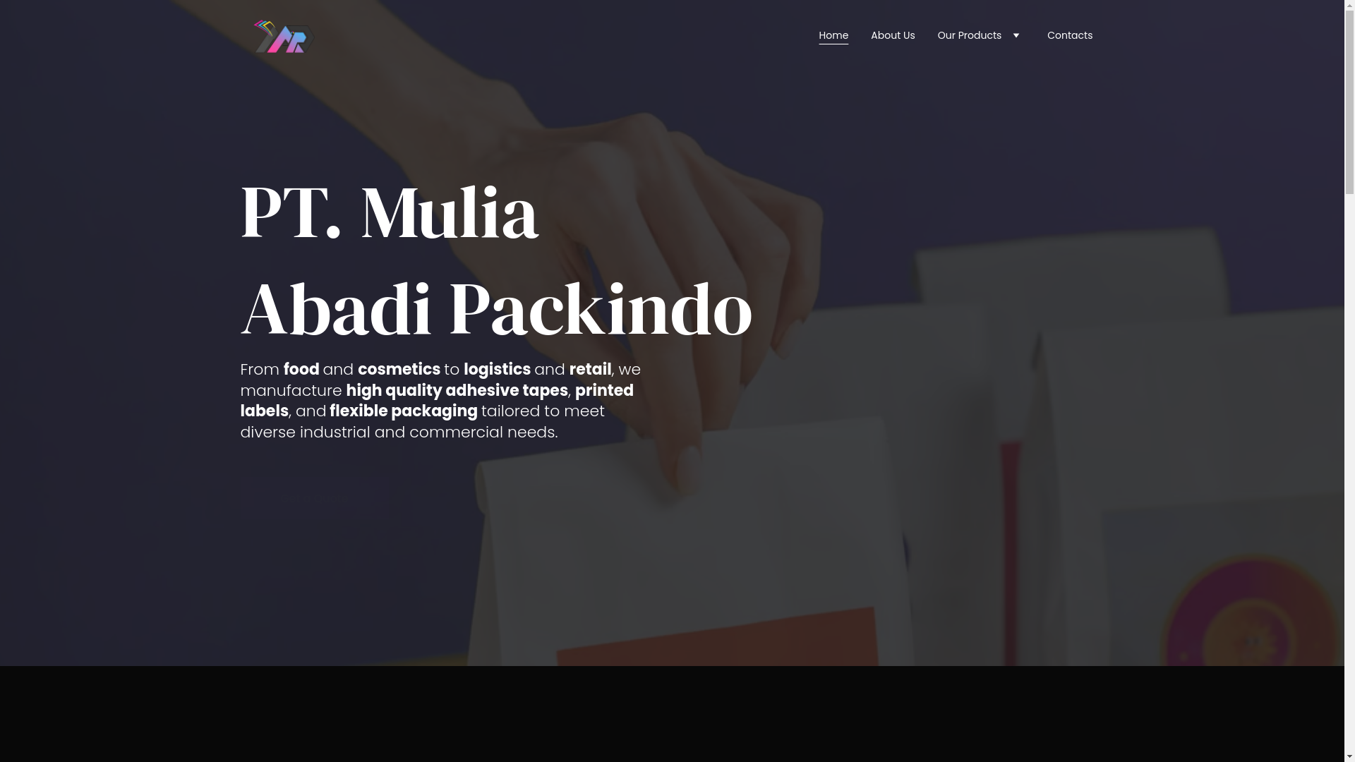 website screenshot of https://ma-packindo.com/