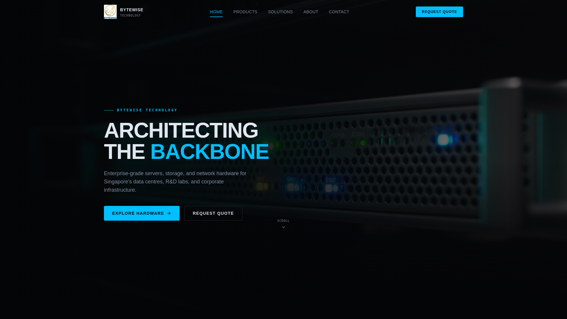 website screenshot of https://bytewise.com.sg/