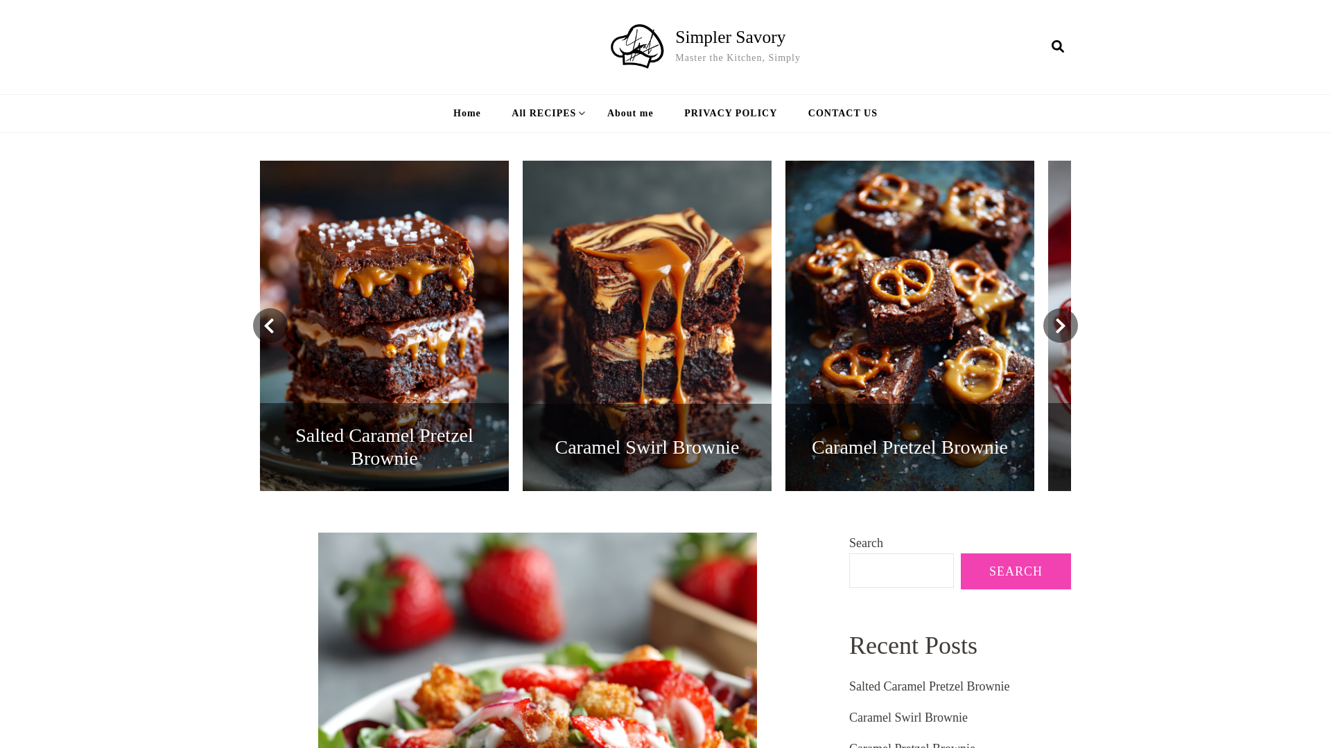 website screenshot of https://simplersavory.com/