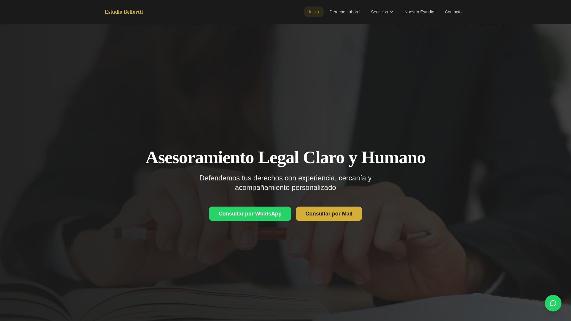 website screenshot of https://estudiobelfortti.com/