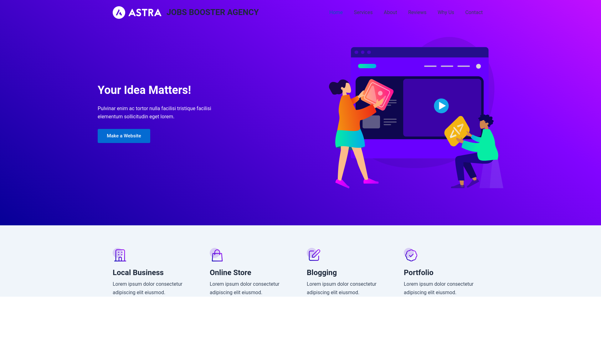 website screenshot of https://jobsboosteragency.in/