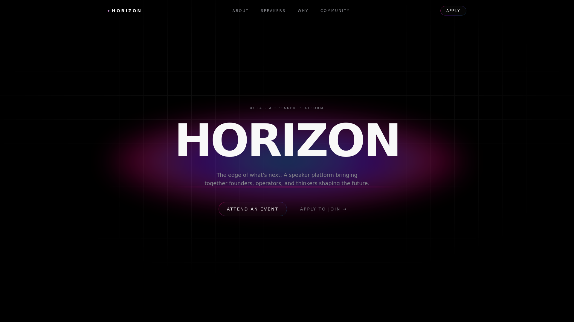 website screenshot of https://horizontalks.org/