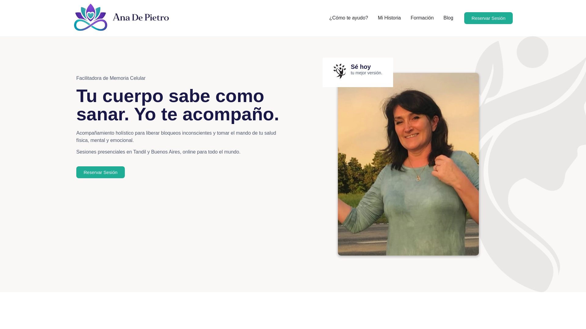 website screenshot of https://anadepietro.com.ar