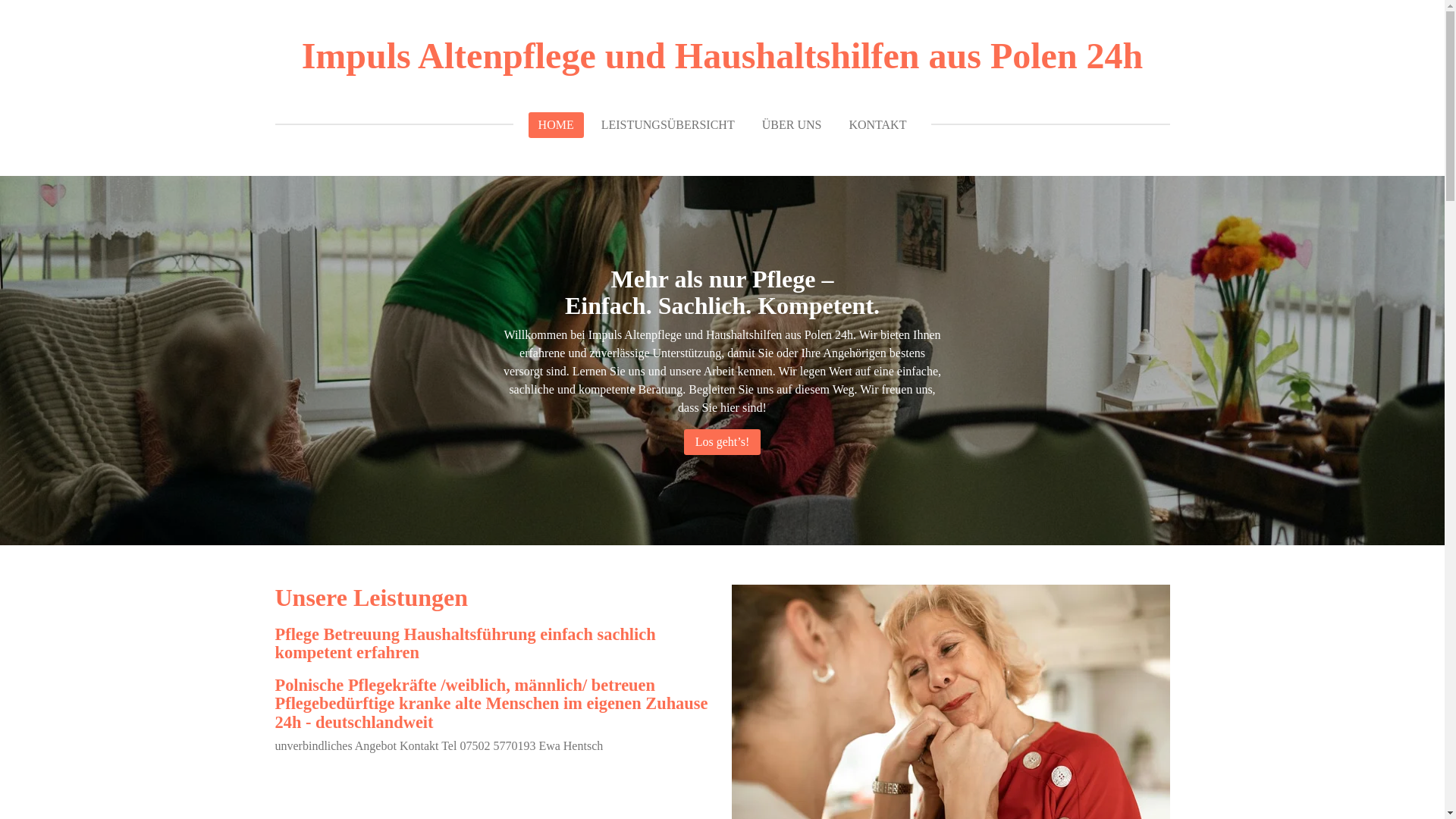 website screenshot of https://impuls-altenpflege24h.de/