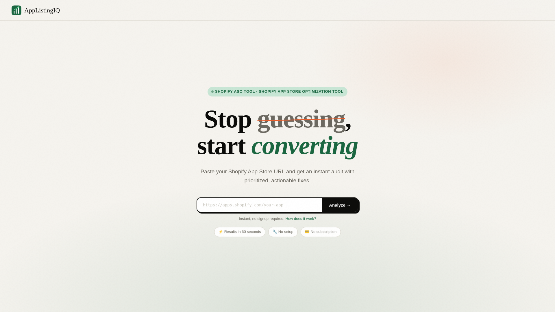 website screenshot of https://applistingiq.com/