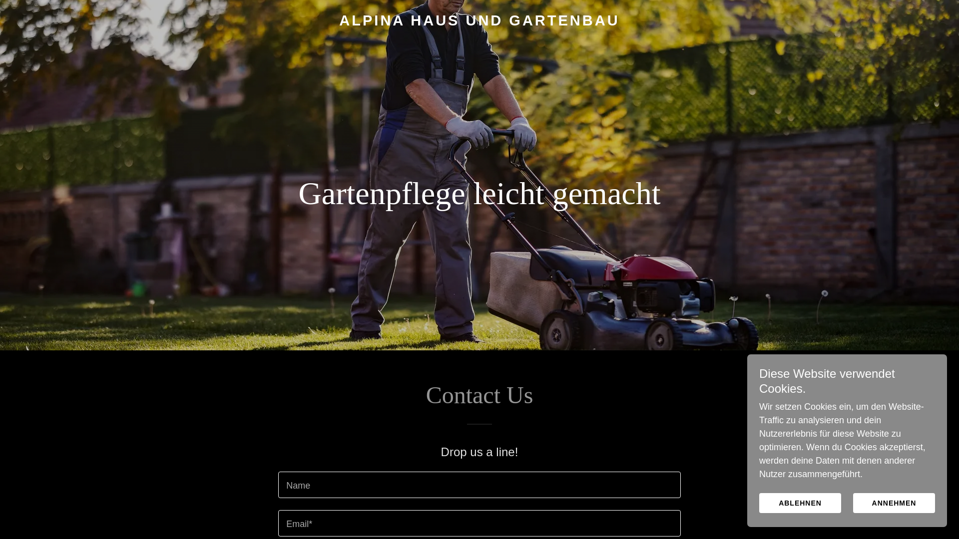 website screenshot of https://alpina-hausgartenservice.de/