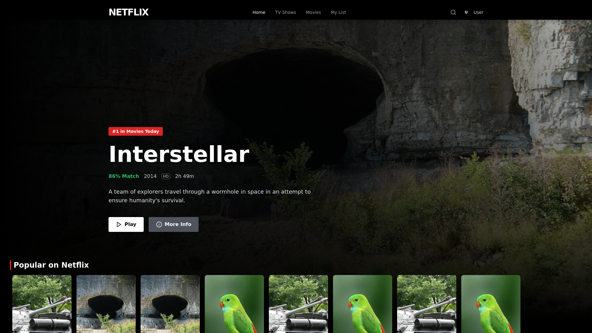 website screenshot of https://alvio-netflix-clone-98eeb3.pages.dev/