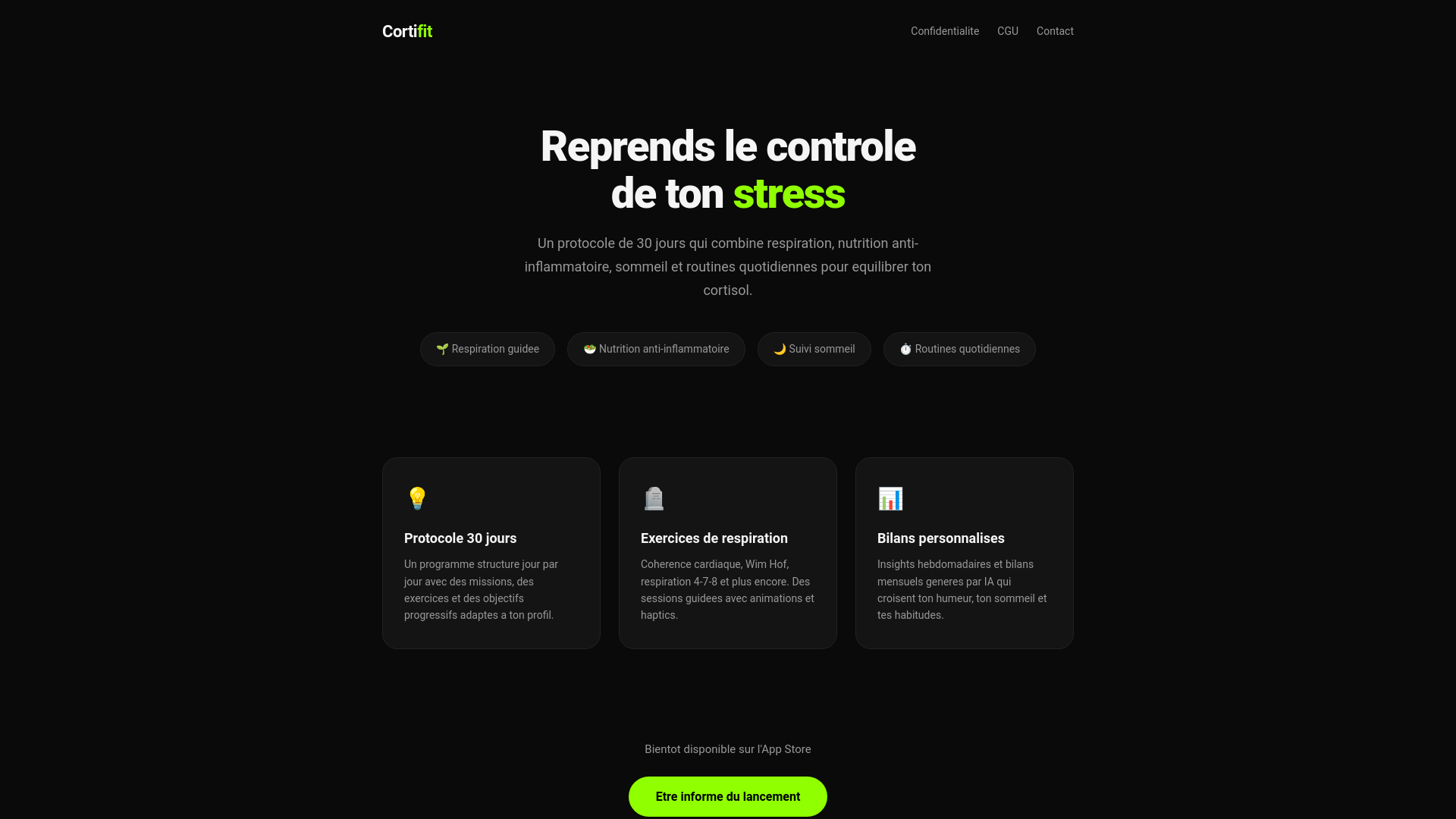 website screenshot of https://cortifit.app/