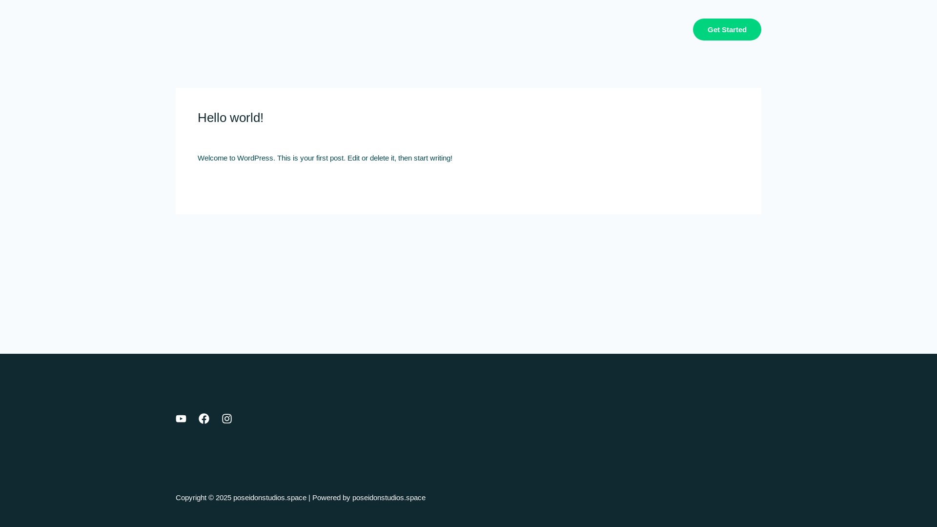 website screenshot of https://poseidonstudios.space/