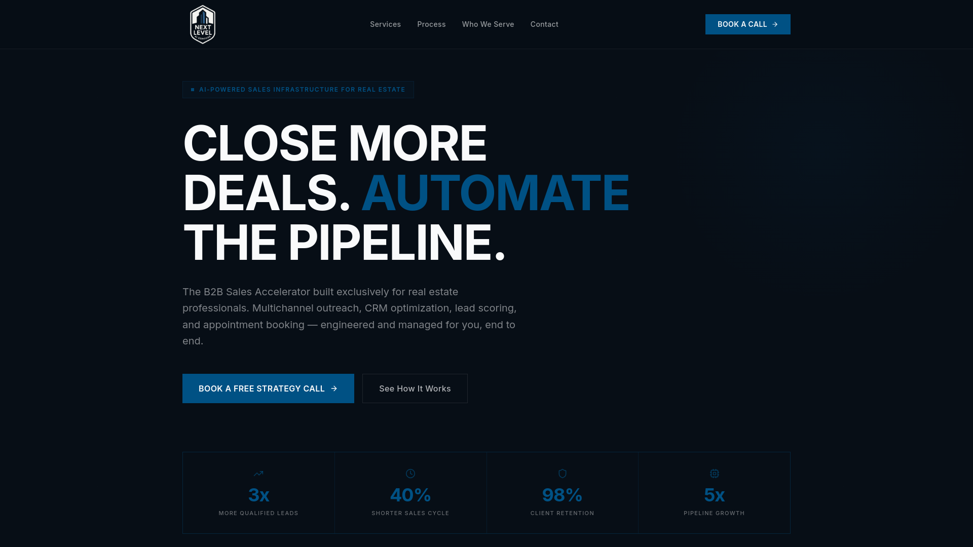 website screenshot of https://nextlevelaiservices.com