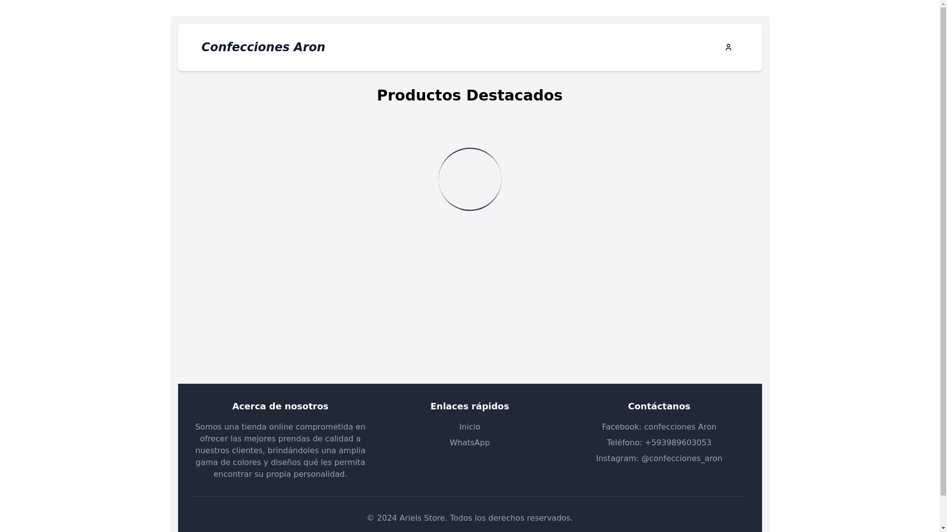 website screenshot of https://confeccionesaron.pages.dev/
