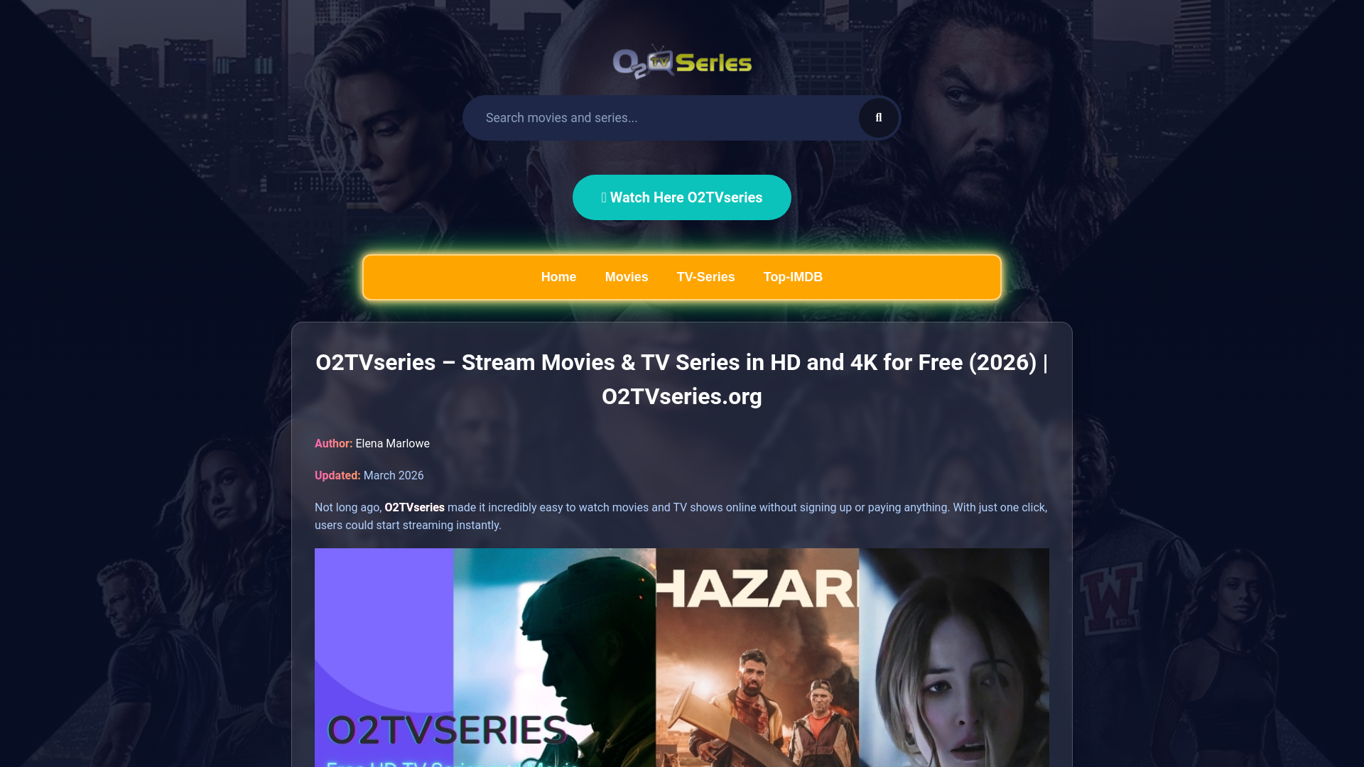 website screenshot of https://o2tvseries.biz/