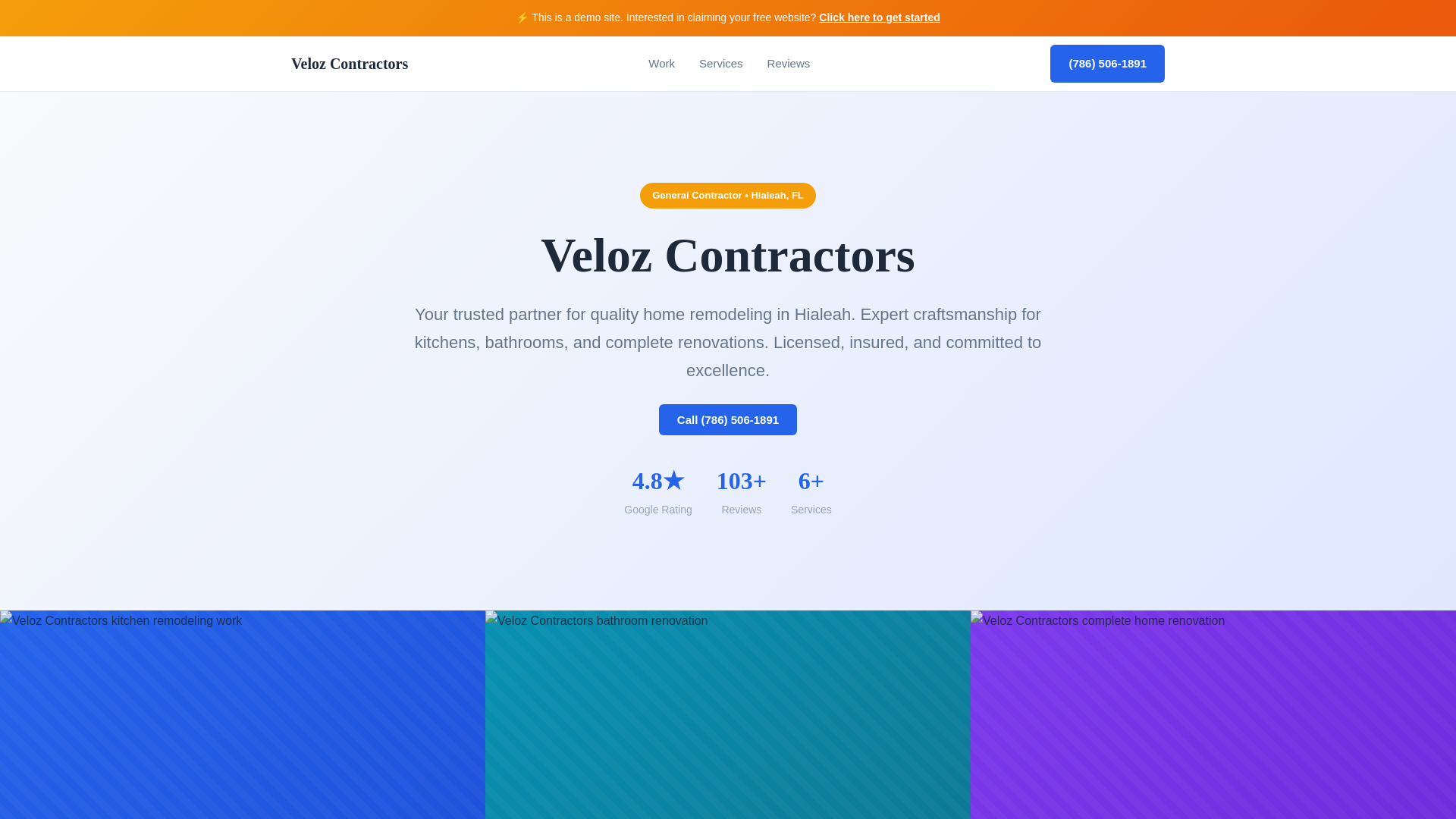 website screenshot of https://veloz-contractors-demo.pages.dev/