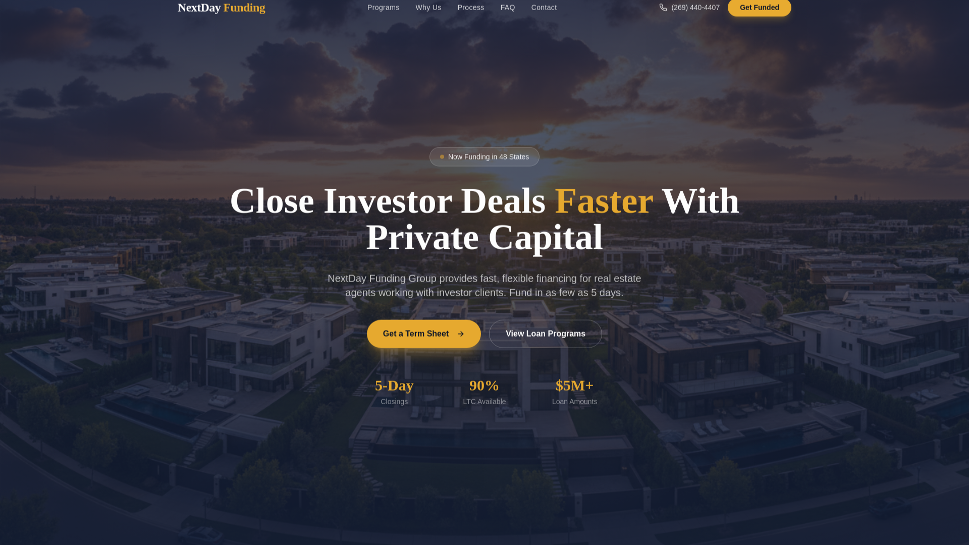 website screenshot of https://next-day-capital.com