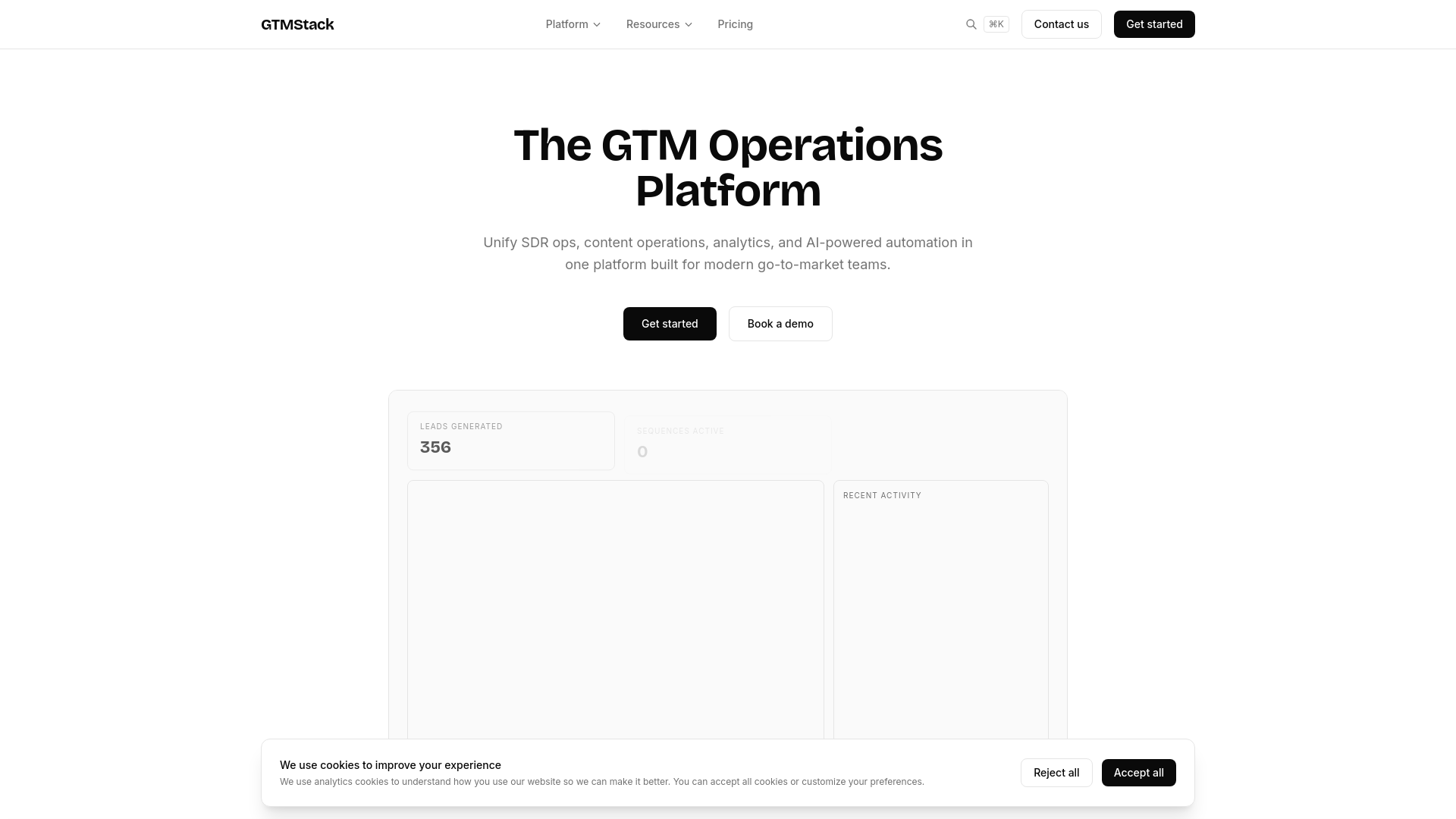 website screenshot of https://gtmstack-staging.pages.dev/