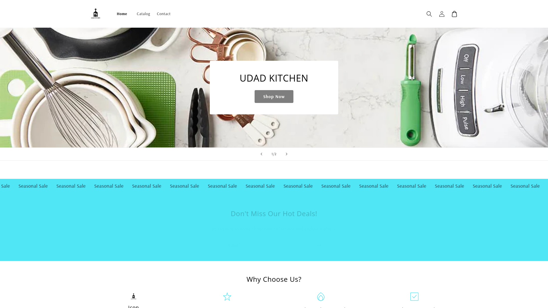 website screenshot of https://udadkitchen.store/