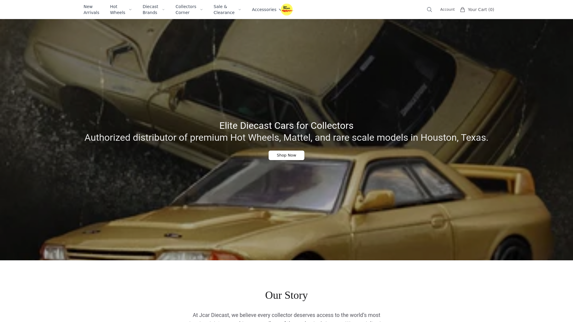 website screenshot of https://jcardiecastonline.shop/