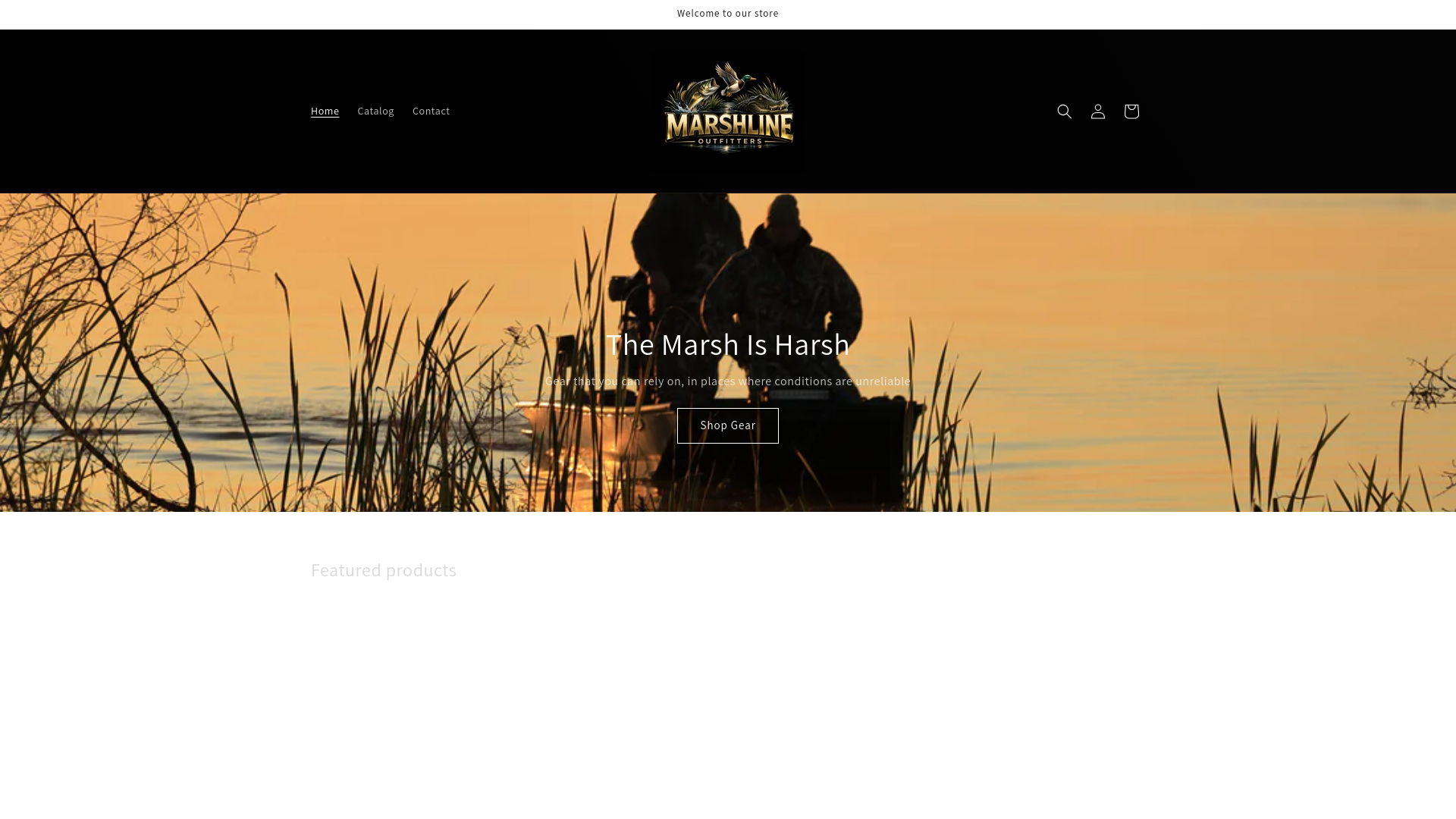 website screenshot of https://marshlineoutfitters.com/