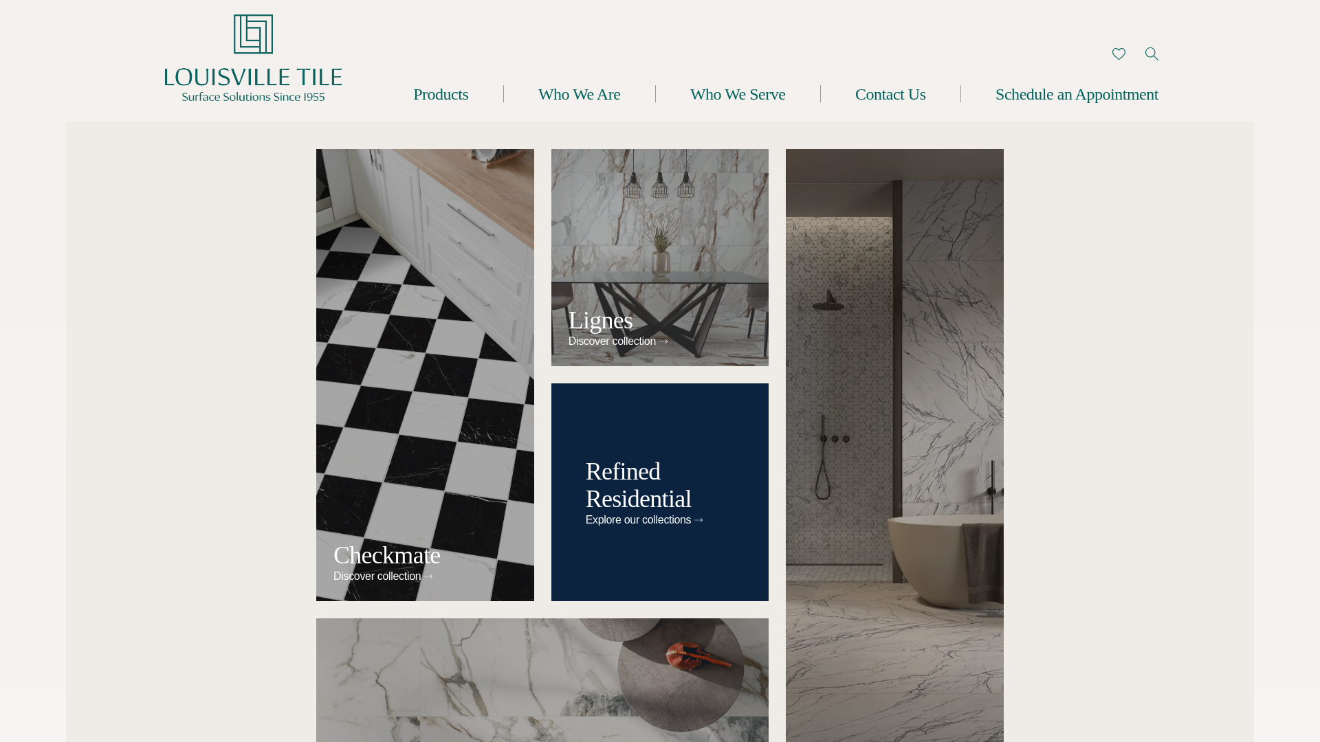 website screenshot of https://catalog.louisville-tile.com